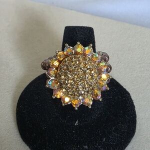 Rhinestone Sunflower Stretch Ring